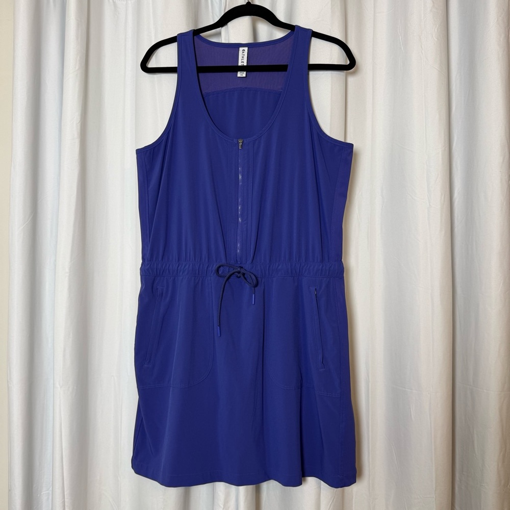 Athleta Expedition Skort Dress Romper Mesh Shorts Size 14 Blue - Picture 4 of 16